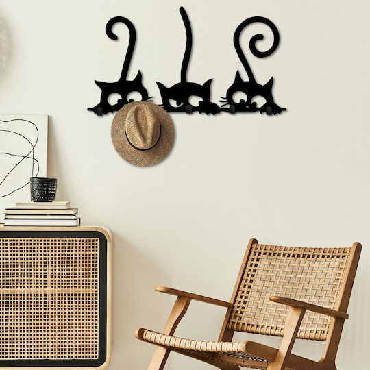 Κρεμάστρα Τοίχου 5 Θέσεων Hidden Cats 891tnl3690 60x2x37cm Black Wallity Μέταλλο Κρεμάστρα Τοίχου 5 Θέσεων Hidden Cats 891tnl3690 60x2x37cm Black Wallity Μέταλλο
