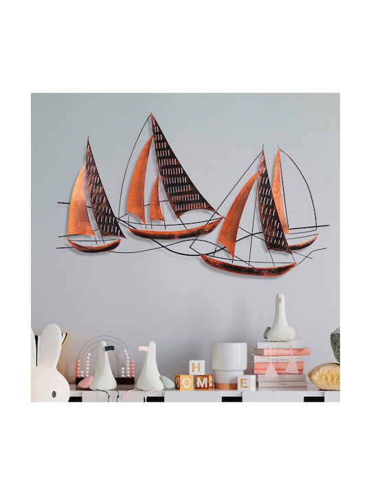 Barbaros Wall Decor 930dyu1277 125x4x74cm Black-copper Wallity Metal