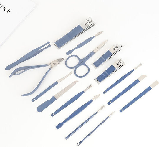 Set de Îngrijire Cosmetică 16 Piese Flippy Manichiură Pedichiură Față Include Geantă Organizator Din Piele Ecologică Mov