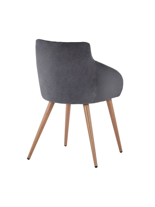 Ivy Dining Room Velvet Armchair Grey 55x55x80cm 2pcs