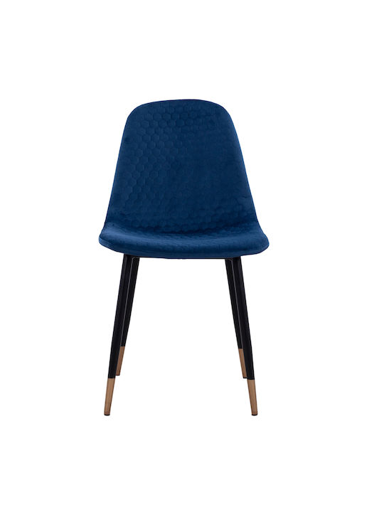 Lucille Καρέκλα Τραπεζαρίας Βελούδινη Μπλε 45x56x81εκ.