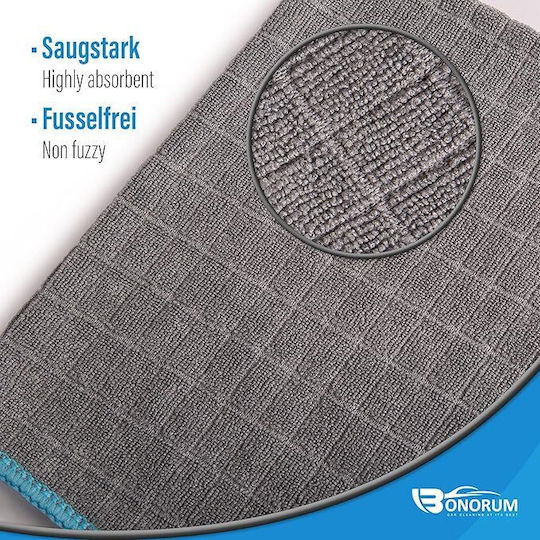Lavete Din Microfibră De Curățenie / Uscare / Lustruire Pentru Materiale Plastice Pentru Interior - Tabloul De Bord Mașină 380gsm Gri 40x40cm 6 Bucăți