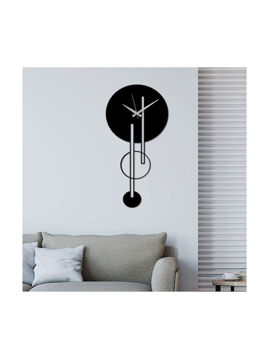 Wallity Ρολόι Τοίχου Μεταλλικό Μαύρο 96x49cm