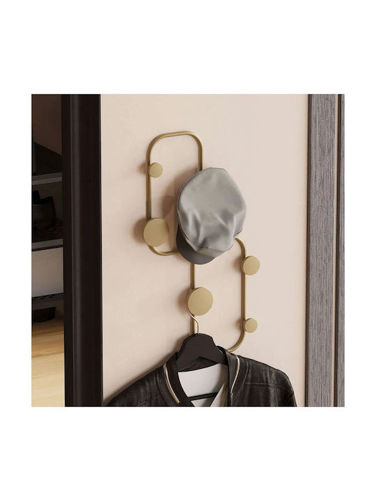 Κρεμάστρα Τοίχου 6 Θέσεων Ladybug 494pyt1160 26x5x48cm Gold Wallity Μέταλλο