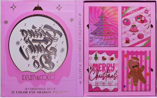 Set 4 Palete Machiaj Kevin Coco Christmas Jingle 21 Culori 27.3 X 20.8 X 2.4 Cm