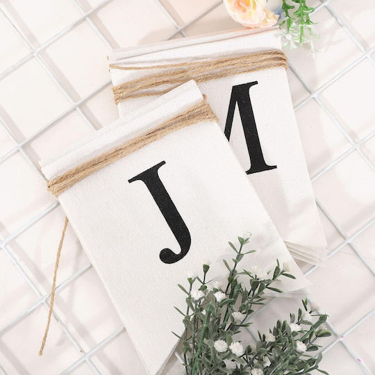Banner Decorativ Flippy Design Just Married Tematică Nuntă Negru-alb
