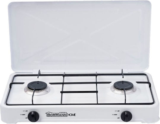 Bormann Elite BLG4400 Επιτραπέζια Εστία Υγραερίου Διπλή Λευκή