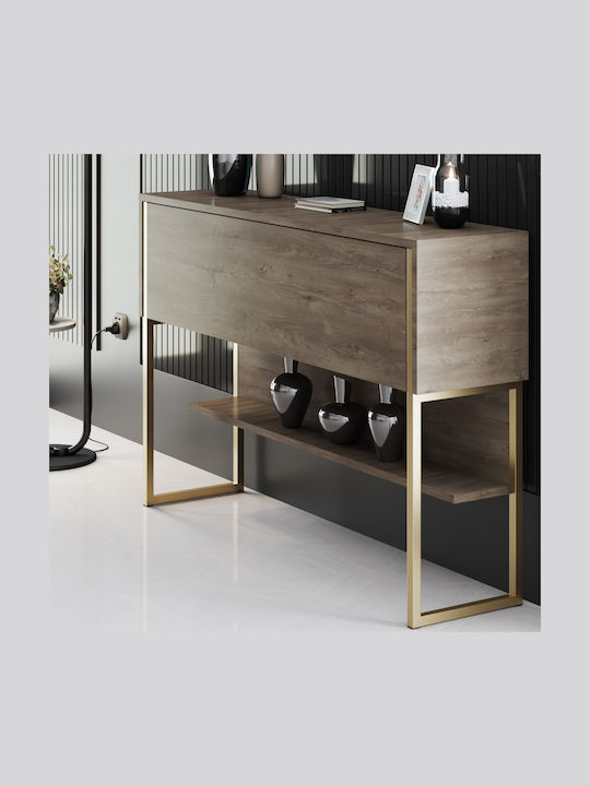 Luxe Console 618bly1403 120x30x80cm Gold-walnut Particleboard Metal