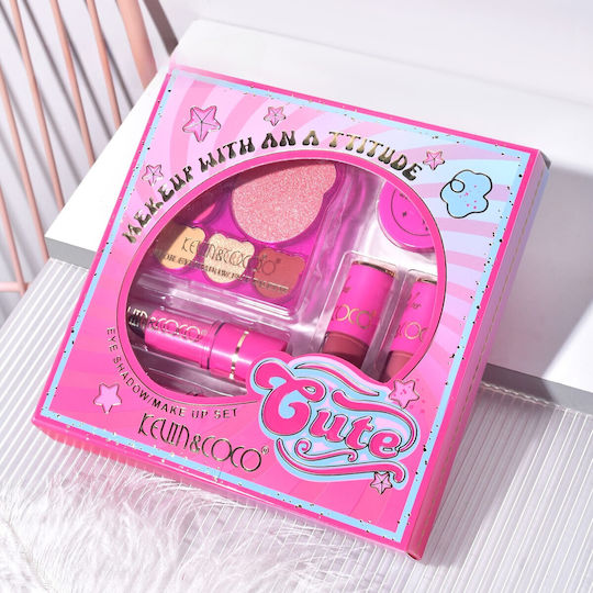 Set 6 Makeup Products Kevin Coco Pink Bear 16.2 X 16 X 2.5 Cm