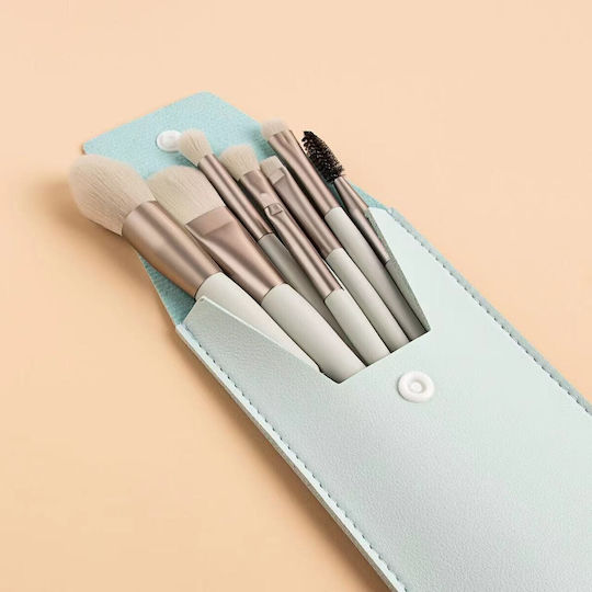 Flippy Mini Portable Set 8 Makeup Brushes Mint Green Case