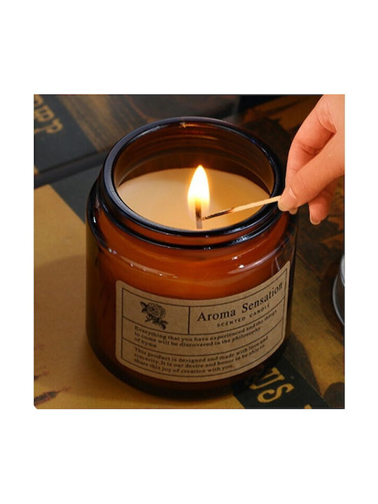 Aromatic Candle in Brown Jar 200g