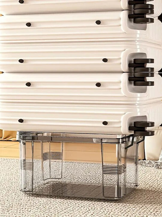 Plastic Cutie de Depozitare cu Roți și Capac Transparent 24x17x13.5cm 1buc