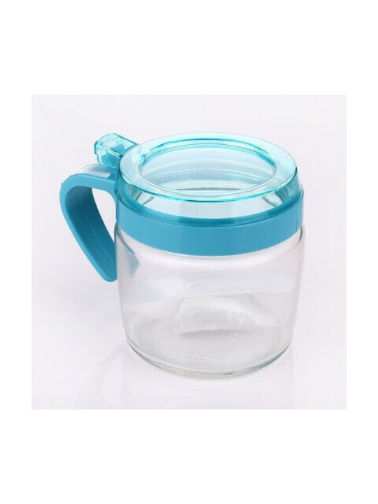 Βάζο για Ζάχαρη με Καπάκι Γυάλινο Μπλε 180ml