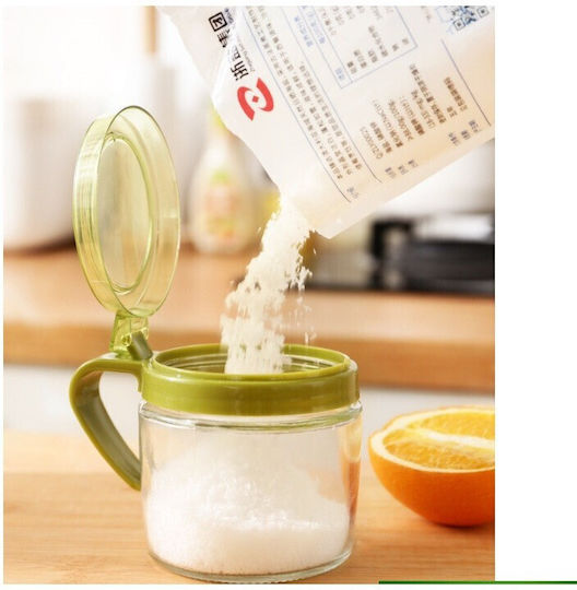 Vază pentru Zahăr cu Capac din Sticlă Verde 180ml