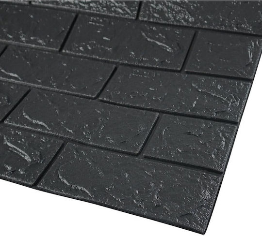 Panouri Decorative 3D Din Spumă Autoadezive Negre 70x77cm 10 Bucăți