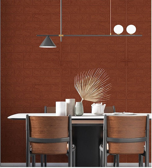 Panouri Decorative 3D Din Spumă Autoadezive Maro 70x77cm 10 Bucăți