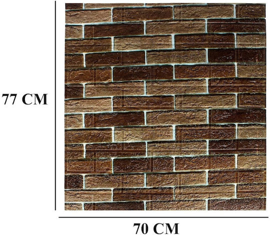 3D Wandpaneele aus PVC Selbstklebend Braune 70x77cm 10Stücke 3D Wandpaneele aus PVC Selbstklebend Braune 70x77cm 10Stücke