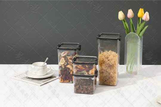 Кутия За Зърнени Храни С Капак Пластмасова Прозрачна 1800ml