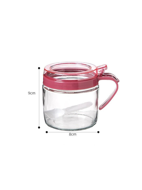 Βάζο για Ζάχαρη με Καπάκι Γυάλινο Διάφανο 180ml