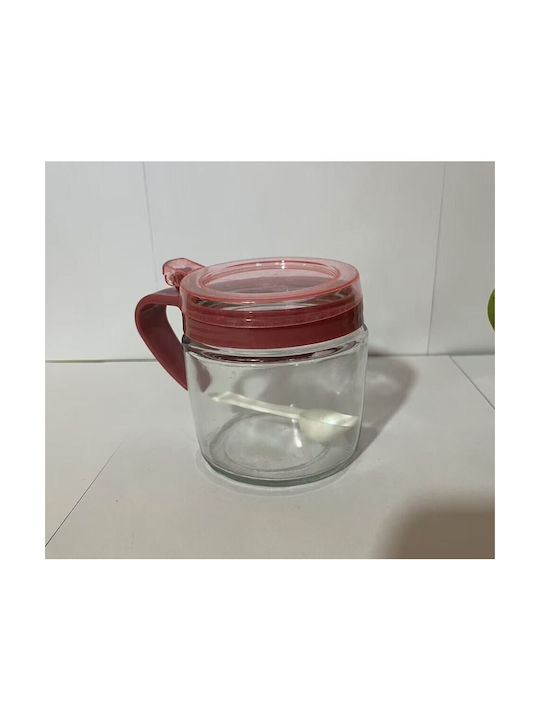Βάζο για Ζάχαρη με Καπάκι Γυάλινο Διάφανο 180ml