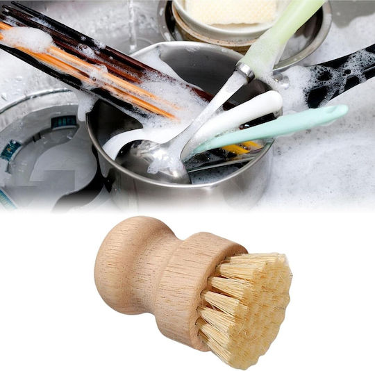 Perie Curățare Vase Flippy Lemn de Fag 8 X 5 Cm Perie Sisal Bej