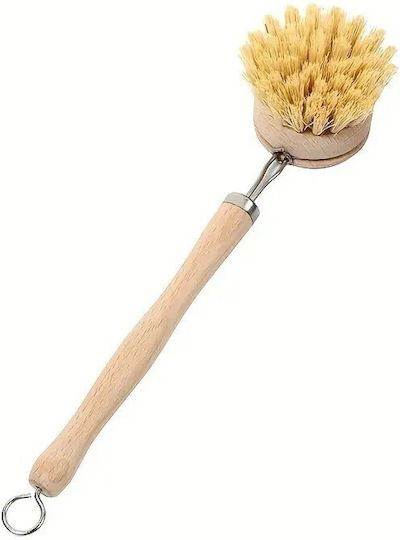 Perie Curățare Vase Mâncare Flippy Mâner Lemn Fag 24 X 5.8 Cm Perie Sisal Crem