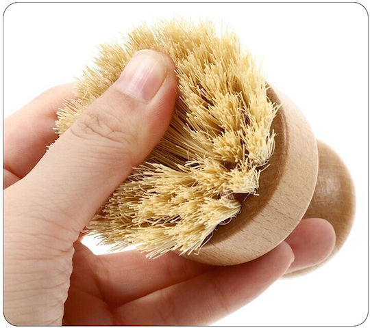 Perie Curățare Vase Flippy Lemn de Bambus 8 X 5 Cm Perie Sisal Maro