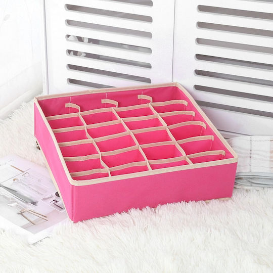 Plastic Casetă pentru Șosete / Legături în Culoare Roz 32x32x10cm 1buc