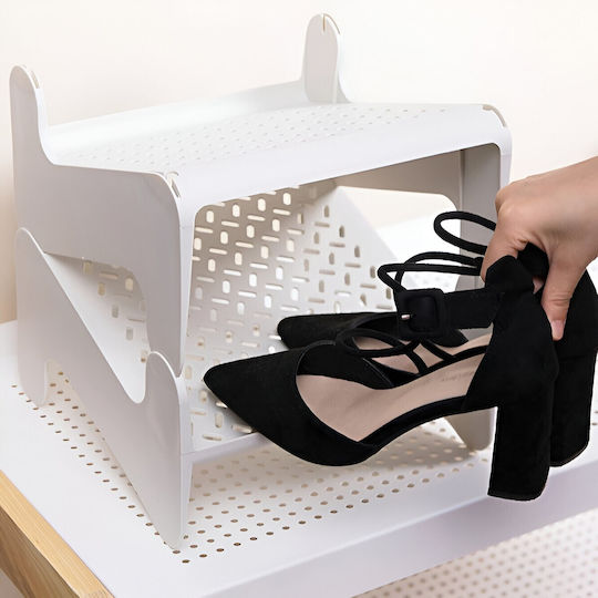 Bază Din Plastic Pentru Depozitarea Pantofilor În Culoare Albă 26x24.8x16cm