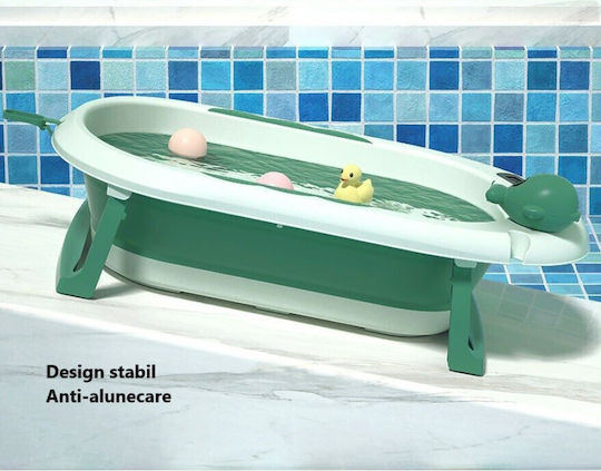 Faltbare Babybadewanne mit Thermometer Grün