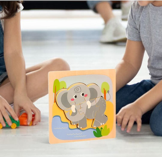 Ξύλινο Παιδικό Puzzle για 3+ Ετών 4pcs