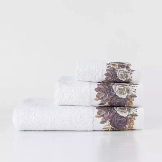 Borea Set De Prosoape De Baie 3 Buc Gerbera Ecru