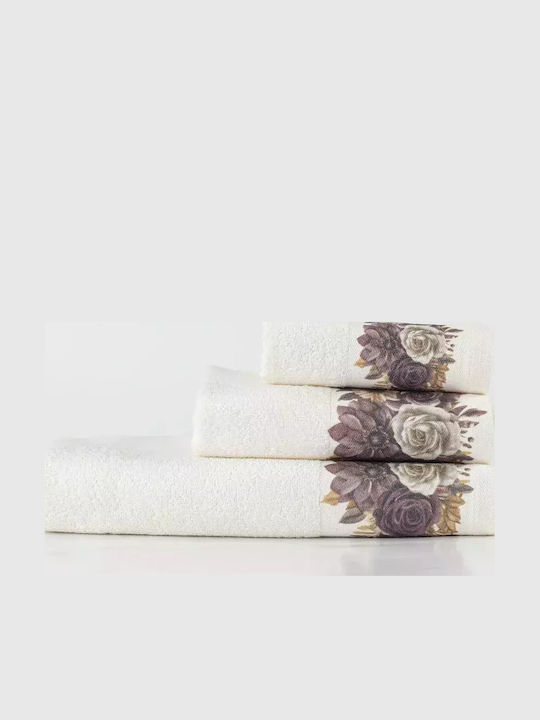 Borea Set De Prosoape De Baie 2 Buc Gerbera Albe