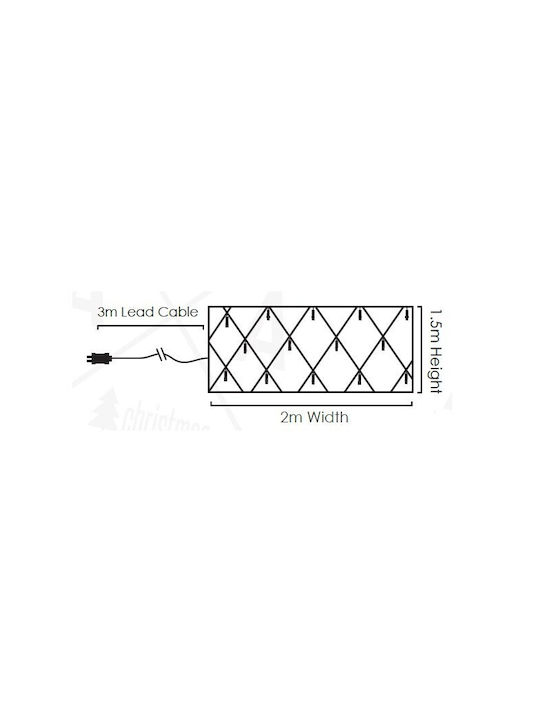 240 Lămpițe LED 2m. x 200buc Alb cald tip Plasă 1buc
