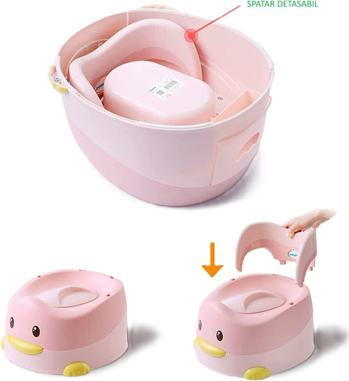 Potty Clasic cu Capac Roz