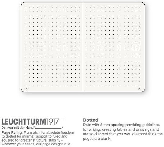 Leuchtturm1917 Σημειωματάριο A5 Bullet 125 Φύλλων με Τελείες με Σκληρό Εξώφυλλο και Λάστιχο Μωβ