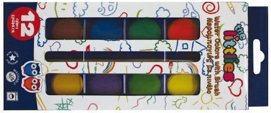 The Littlies Set of Watercolours Multicolored with Brush 12pcs