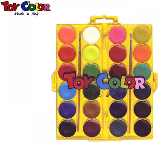 Toy Color Σετ Νερομπογιές Πολύχρωμες με Πινέλο 24τμχ