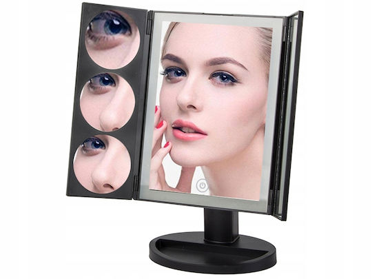 Verk Group Makeup Mirror Tabletop with Light 5x10cm Black