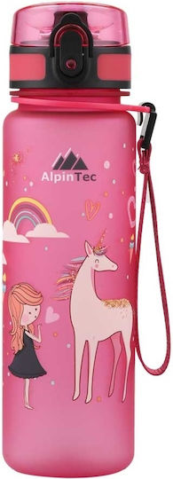 AlpinPro Kids Water Bottle Butterfly Plastic with Straw Non Spill Kids 400ml