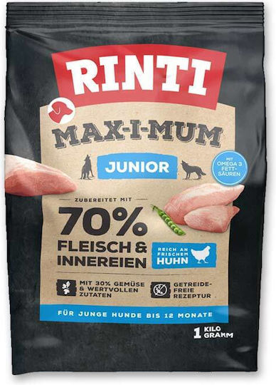 Rinti Max-i-Mum Junior 1kg Dry Food Grain-Free for Puppies with Chicken