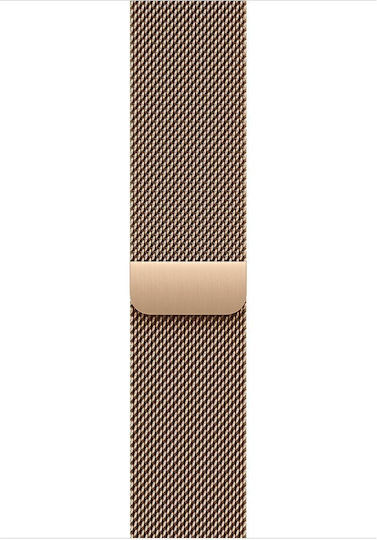 Apple Watch Series 10 Cellular Titanium 42mm Waterproof with eSIM and Heart Rate Monitor (Gold Titanium with Milanese Loop Gold)