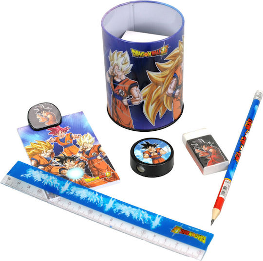 Dragon Ball Super Schreibwaren-Set + Bleistiftbehälter 7 Stück
