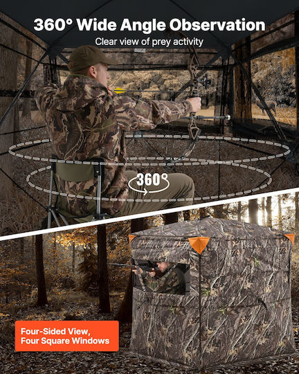 Vevor Hunting Camping Tent Brown 3 Seasons 148x148x170cm