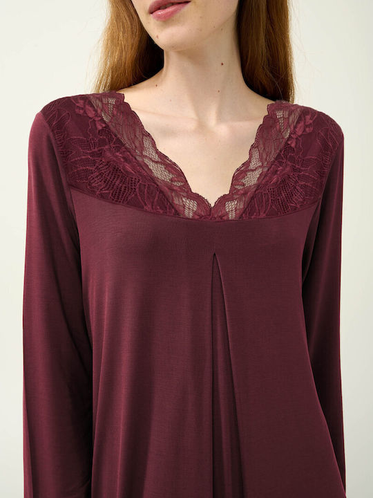 Vamp Winter Damen Nachthemd Green Sage