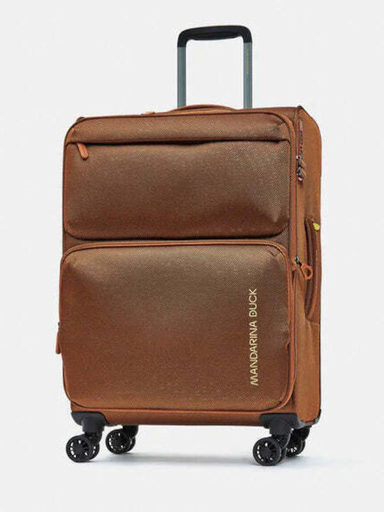 Mandarina Duck Zephyr Μεσαία Βαλίτσα Ταξιδίου Υφασμάτινη Κεραμιδί με 4 Ρόδες Ύψους 67εκ.