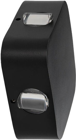 GloboStar Wall-Mounted Outdoor Lighting LED IP65 8W with Warm White Light 13.5x4.5x13.5cm