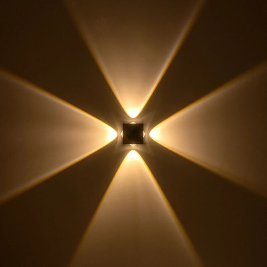 GloboStar Hikari Wall-Mounted Outdoor LED Lighting IP65 8W With Warm White Light 9x4x9cm