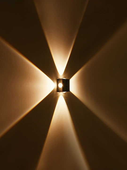 GloboStar Hikari Επιτοίχιο Εξωτερικό Φωτιστικό LED IP65 8W με Θερμό Λευκό Φως 9x4x9εκ.