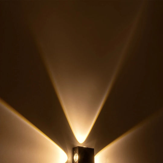 GloboStar Hikari Wall-Mounted Outdoor LED Lighting IP65 8W With Warm White Light 9x4x9cm